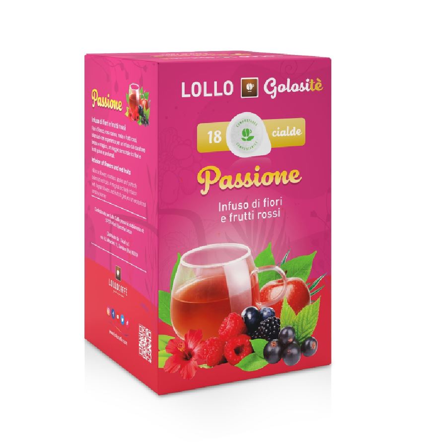 Cialde ESE Lollo Caffe Golositè Passione - Infuso Di Fiori e Frutti Rossi 18pz