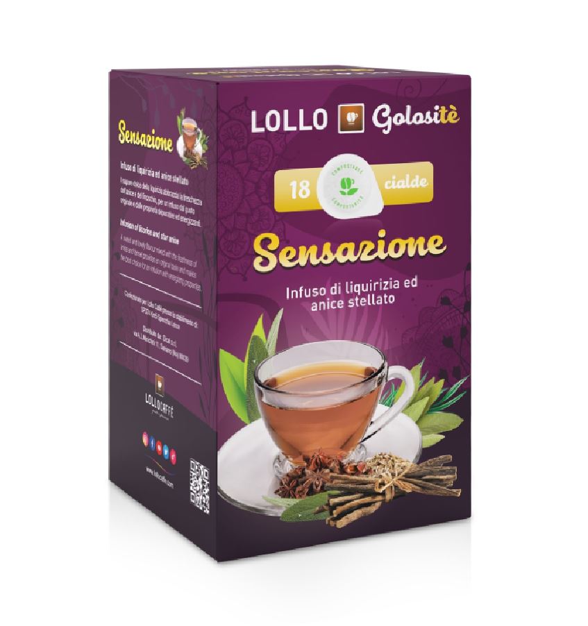 Cialde ESE Lollo Caffe Golositè Sensazione - Infuso di Liquirizia ed Anice Stellato 18pz