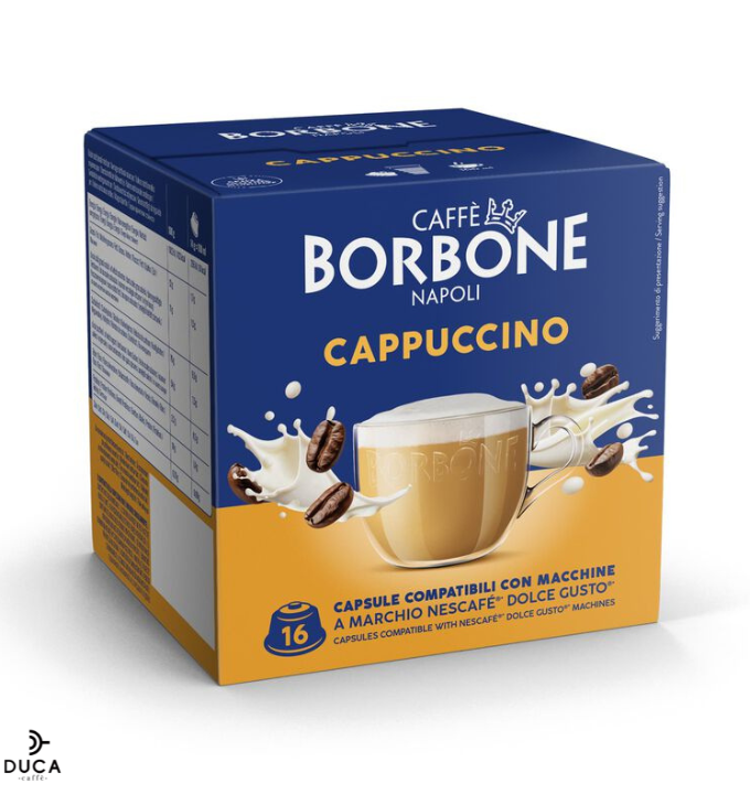 16 Capsule Borbone CAPPUCCIONE Per Bevanda Solubile al Gusto Cappuccino