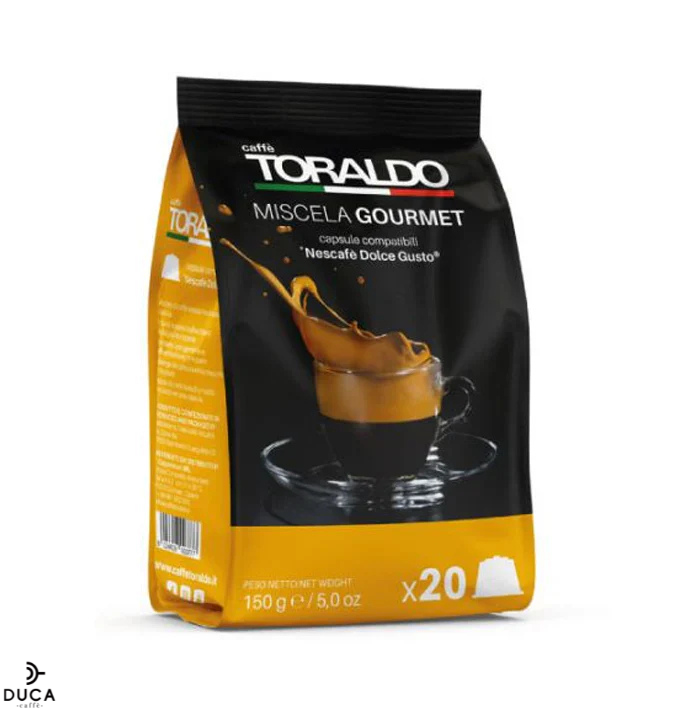Toraldo Capsule Compatibili Nescafè Dolce Gusto* 20 Pz. - Miscela Gourmet 100% Arabica