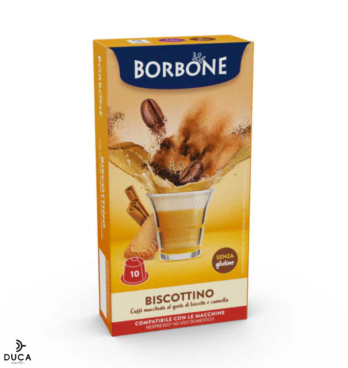 10 Capsule Compatibile Nespresso®* Borbone Per Bevanda Solubile Biscottino