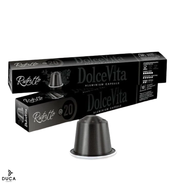 Scatola Dolce Vita compatibili Nespresso® Alluminio RISTRETTO 10pz.