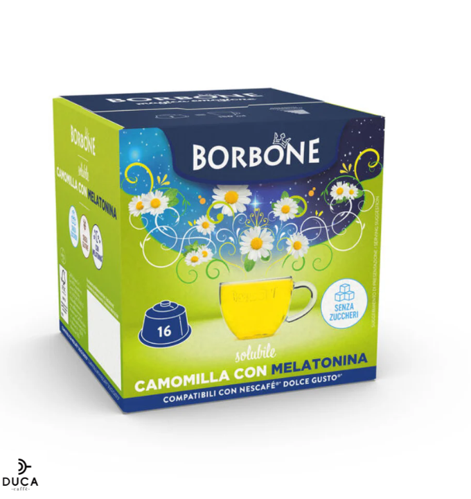 16 Capsule Borbone Per Bevanda Solubile CAMOMILLA E MELATONINA