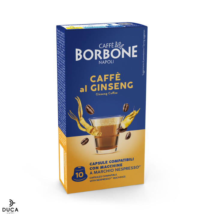 10 Capsule compatibili Nespresso®* Caffè Al Ginseng E Latte Per Bevanda Solubile - Caffè Borbone