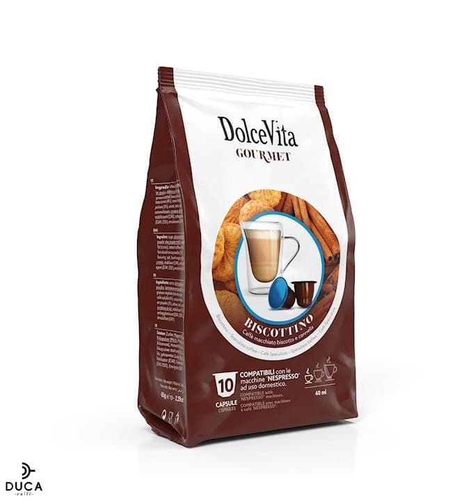 Scatola Dolce Vita compatibili Nespresso® BISCOTTINO 10pz.