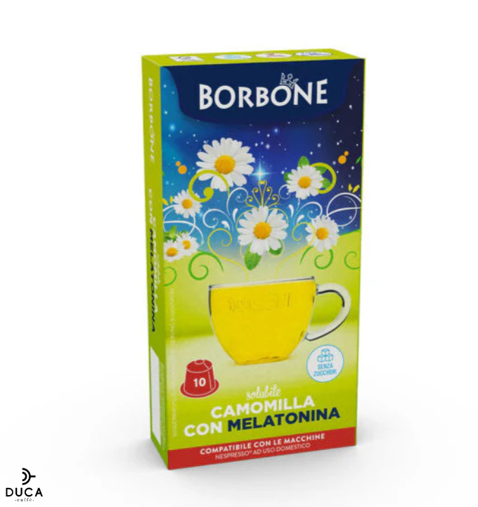 10 Capsule Borbone Per Bevanda Solubile CAMOMILLA E MELATONINA