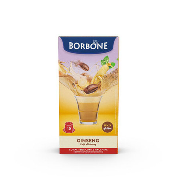 10 Capsule compatibili Nespresso®* Caffè Al Ginseng E Latte Per Bevanda Solubile - Caffè Borbone