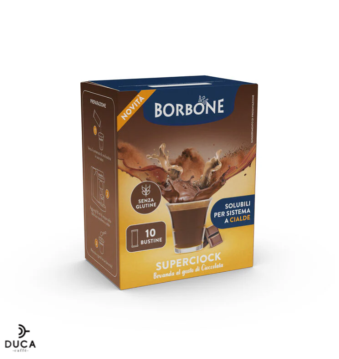 10 STICK PREPARATO SOLUBILE PER BEVANDA AL GUSTO DI CIOCCOLATA “SUPERCIOCK”