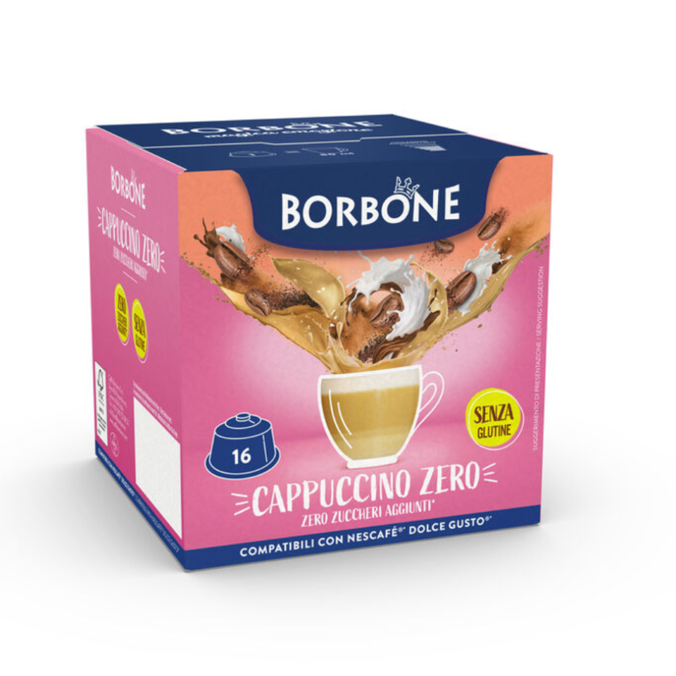 16 Capsule Borbone CAPPUCCINO ZERO Per Bevanda Al Gusto Di Cappuccino