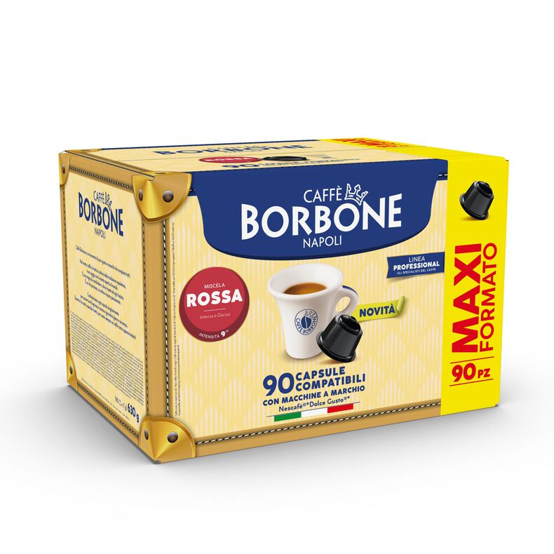 90 Nuove Capsule Borbone Compatibili con Macchine da Caffè Nescafè®* Dolce Gusto®* Miscela Rossa