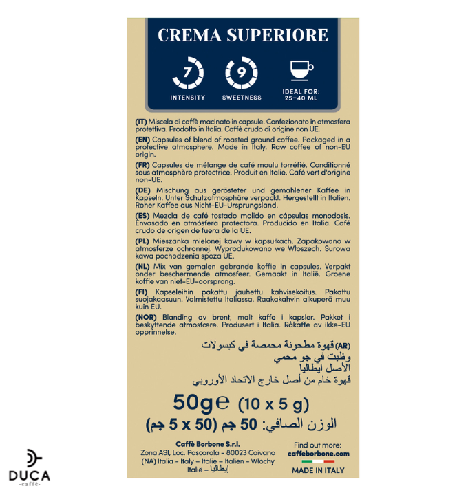 Caffè Borbone Crema Superiore Compatibile Nespresso®* - 10 pz