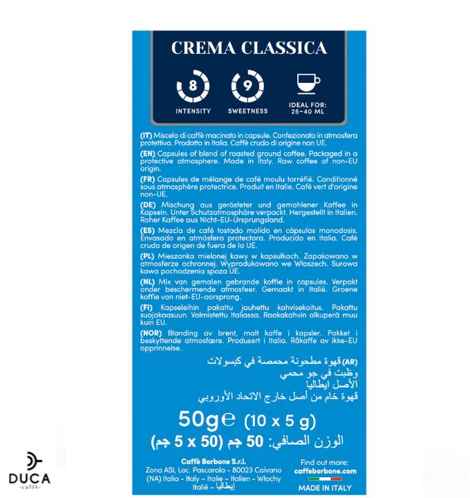 Caffè Borbone Crema Classica Compatibile Nespresso®* - 10 pz