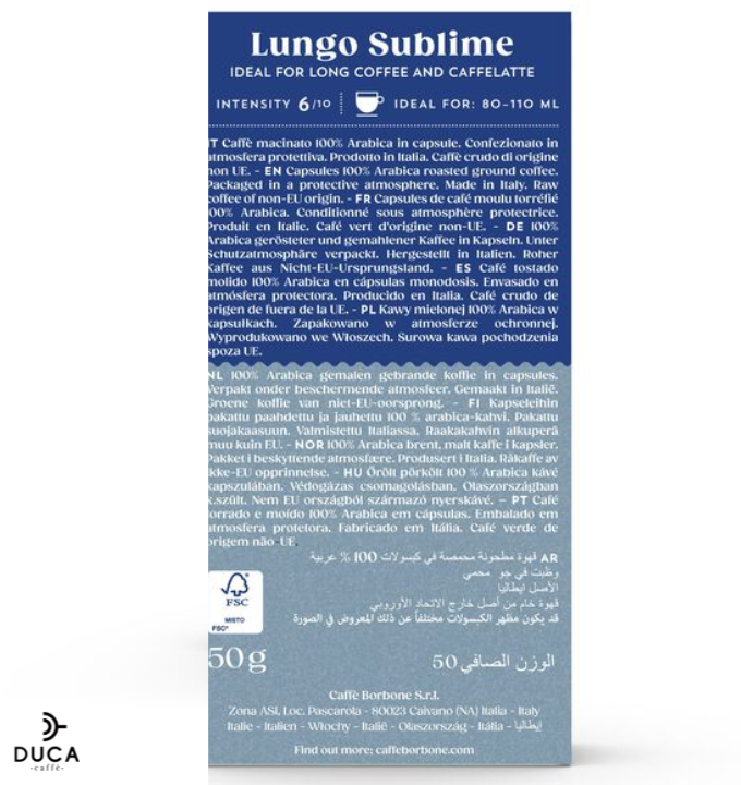 Caffè Borbone Lungo Sublime Compatibile Nespresso®* - 10 pz