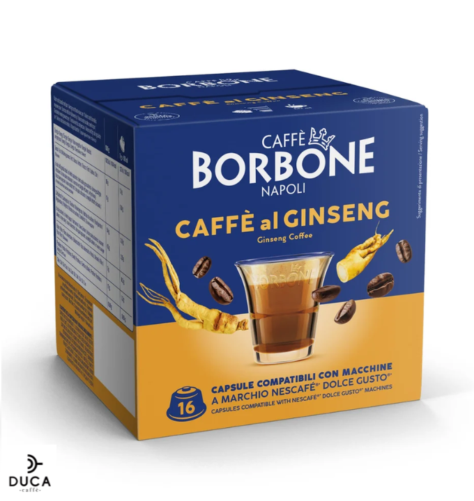 Borbone Capsule Compatibili Dolce Gusto –  CAFFE AL GINSENG Per Bevanda Solubile Al Gusto di Ginseng