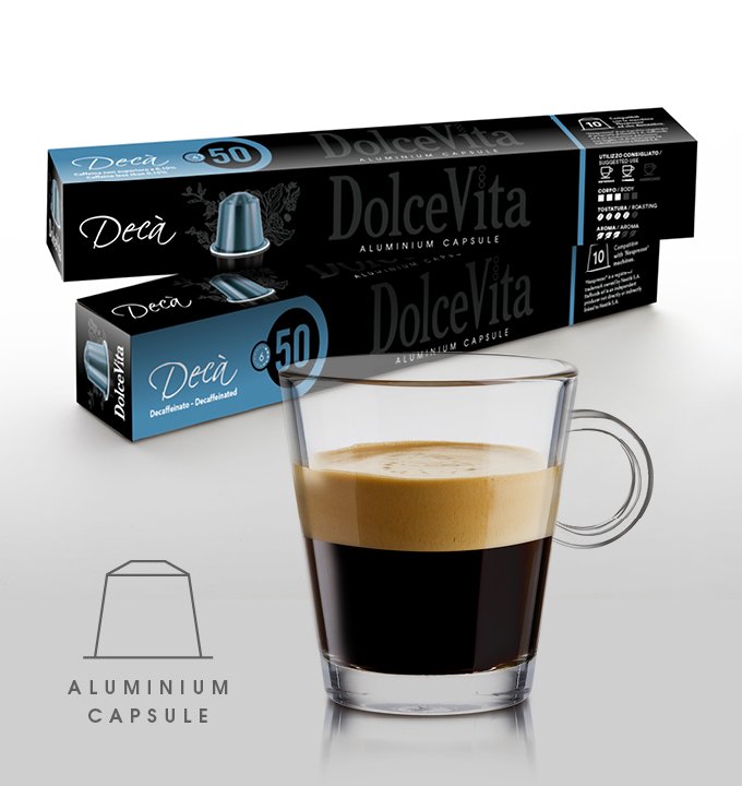 Scatola Dolce Vita compatibili Nespresso® Alluminio DECAFFEINATO 10pz.