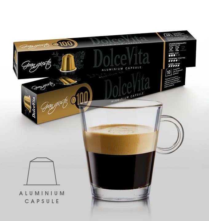 Scatola Dolce Vita compatibili Nespresso® Alluminio GRAN GUSTO 10pz.