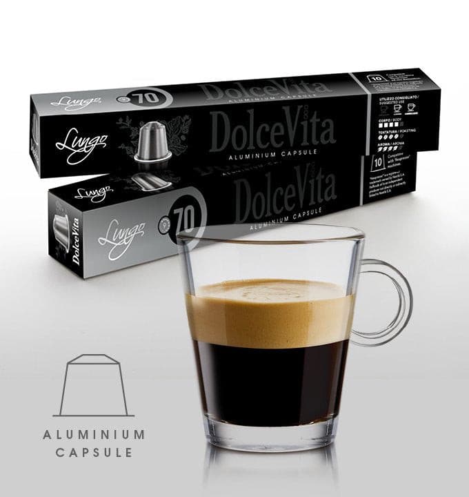 Scatola Dolce Vita compatibili Nespresso® Alluminio LUNGO 10pz.