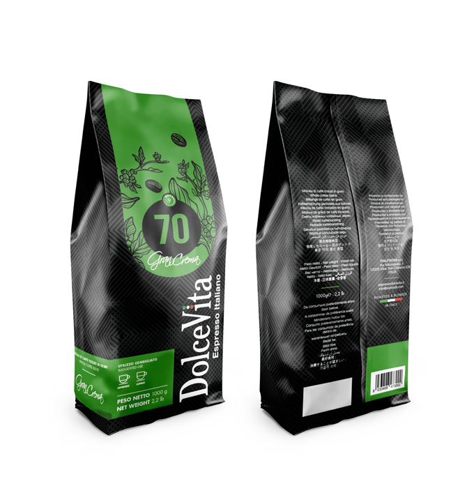 Sacchetto caffè in grani 1kg miscela GRAN CREMA.